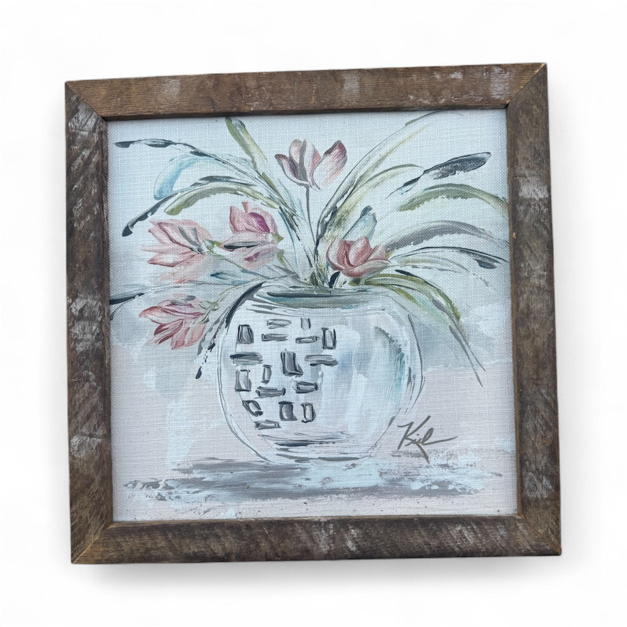 Blush In Bloom Framed Art 36x36 or 42x42