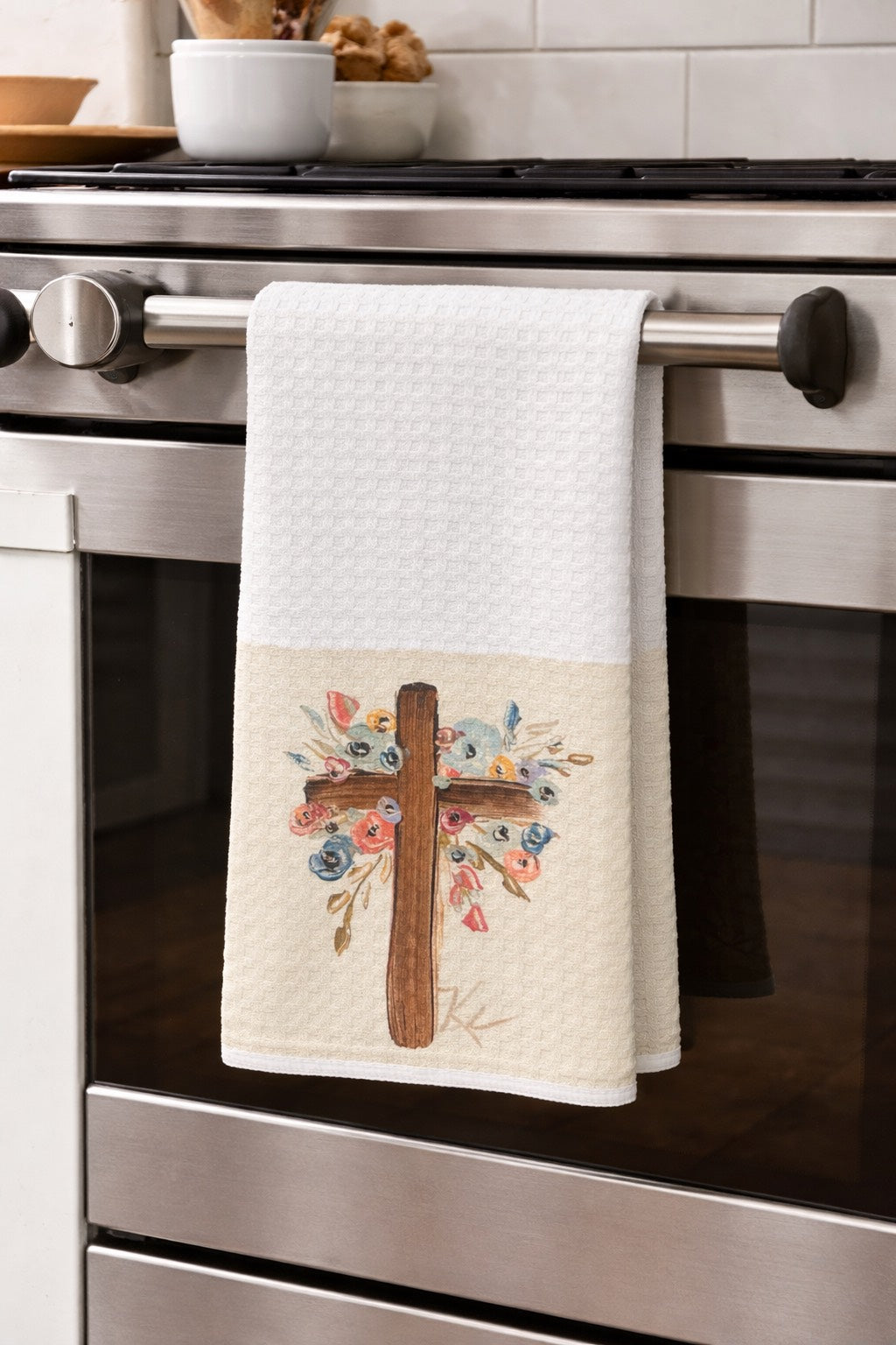 GA Cross With Flowers Towel