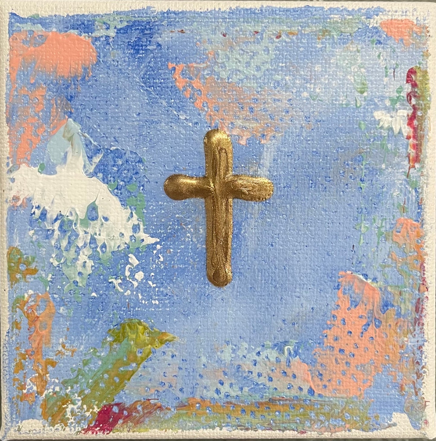 Pastel Cross Floral Pillow