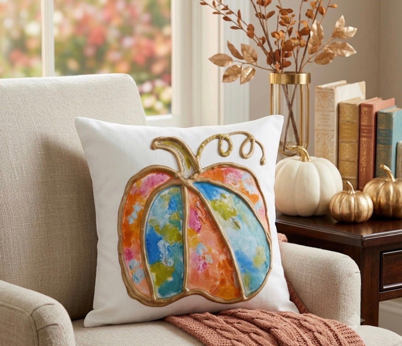 GA Pastel Pumpkin Pillow