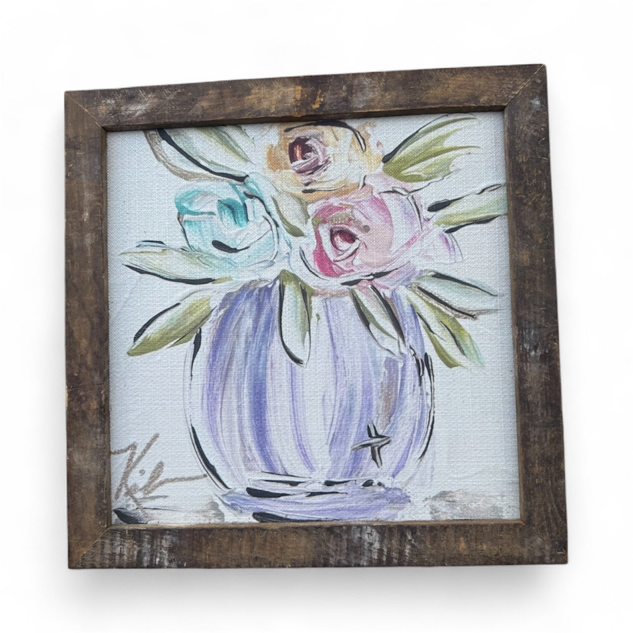 Purple Vase Floral Framed Art