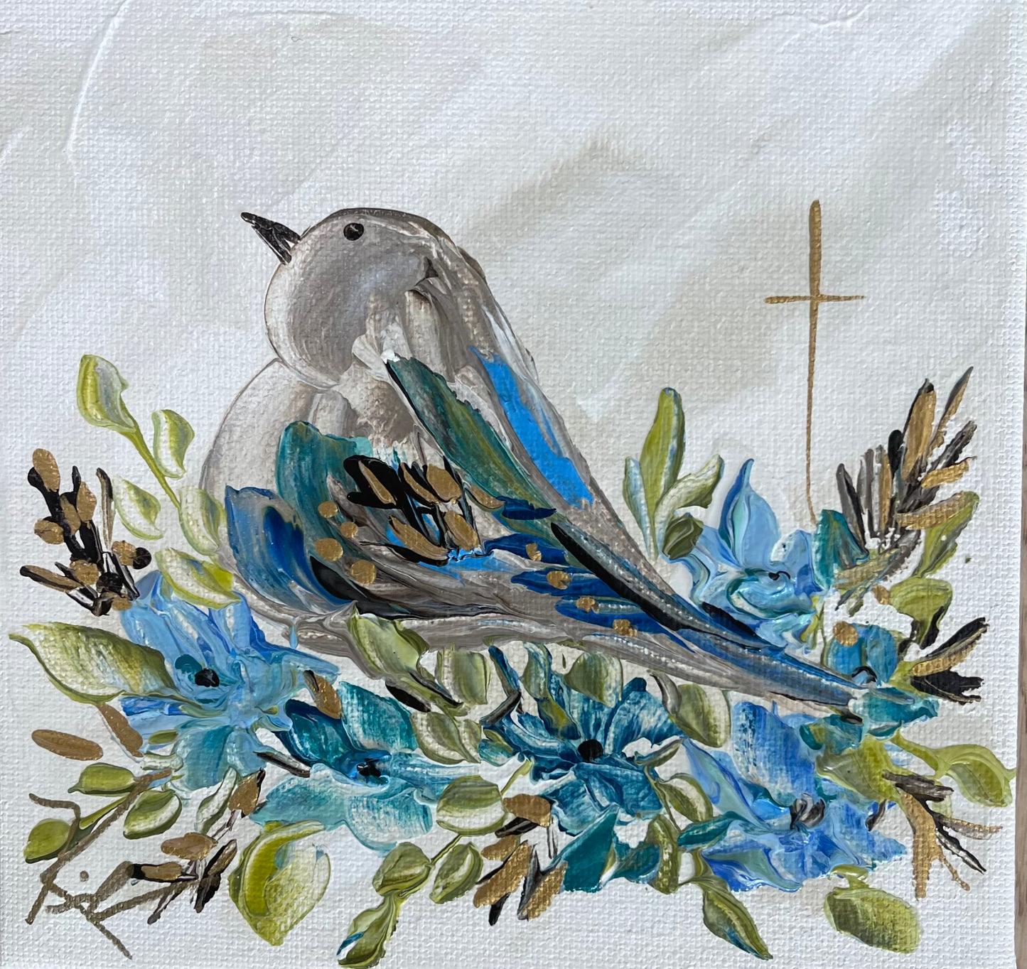 Floral Birdie Framed Art