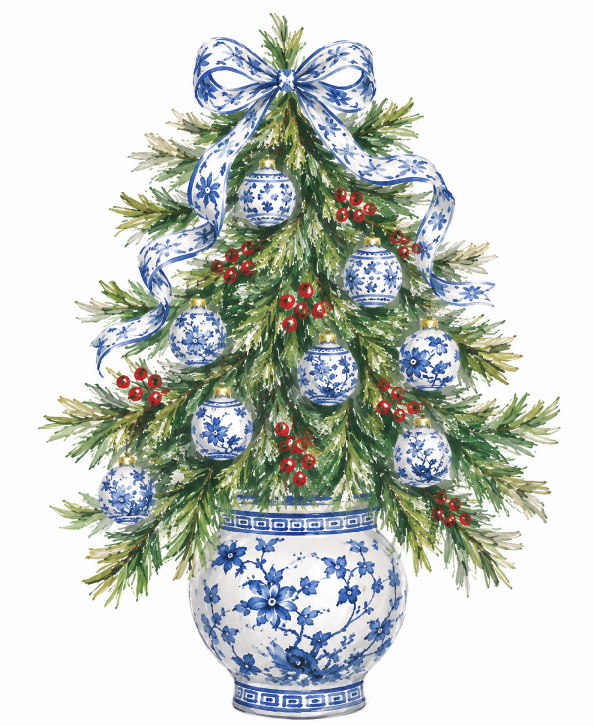Chinoiserie Blue Tree Framed Art