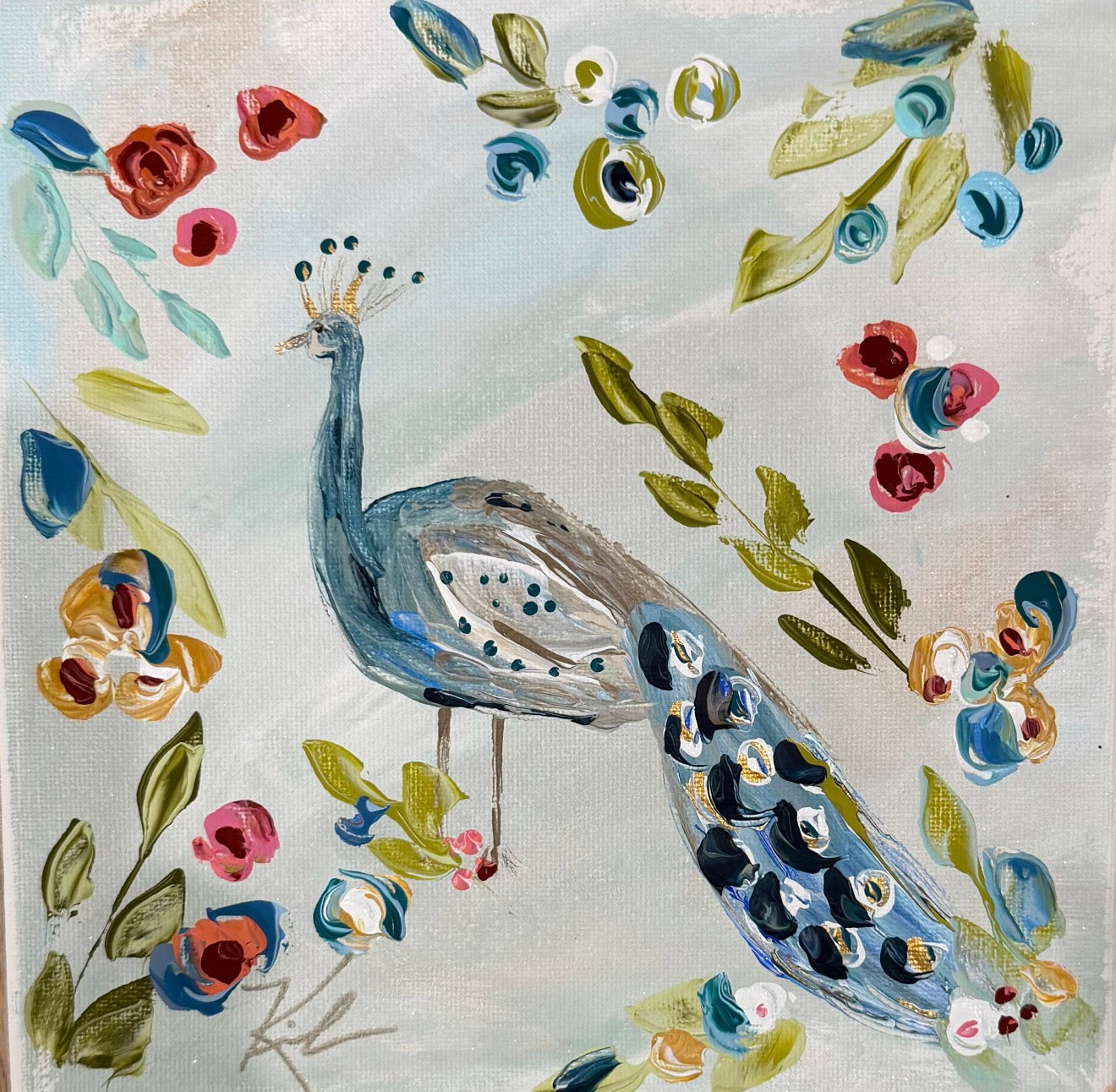 GA Peacock Framed Art