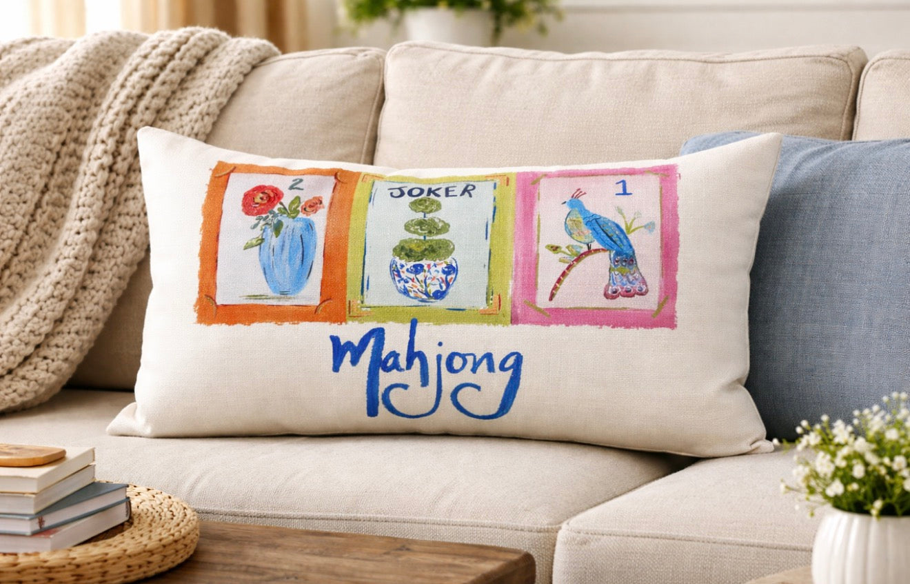 GA Mahjong Lumbar Pillow