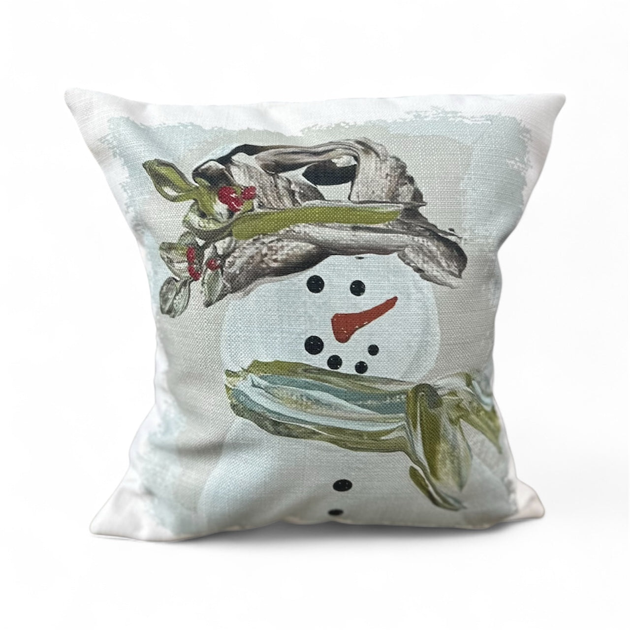 Green Snowman Pillow