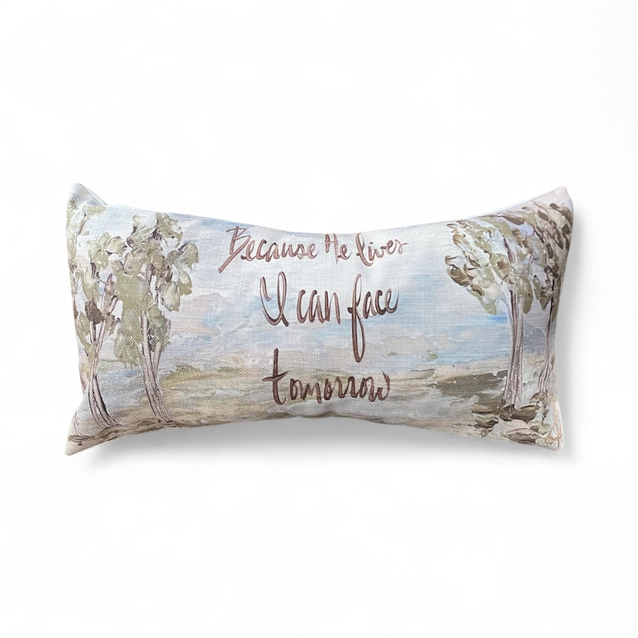 Because He Lives Lumbar Pillow