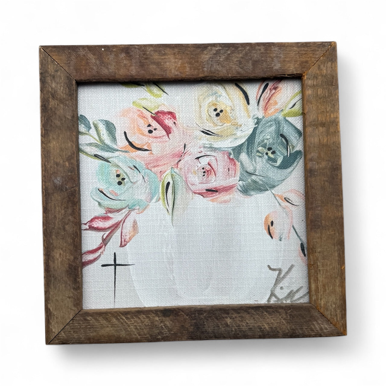 Pastel Flower Vase Framed Art 36x36 or 42x42