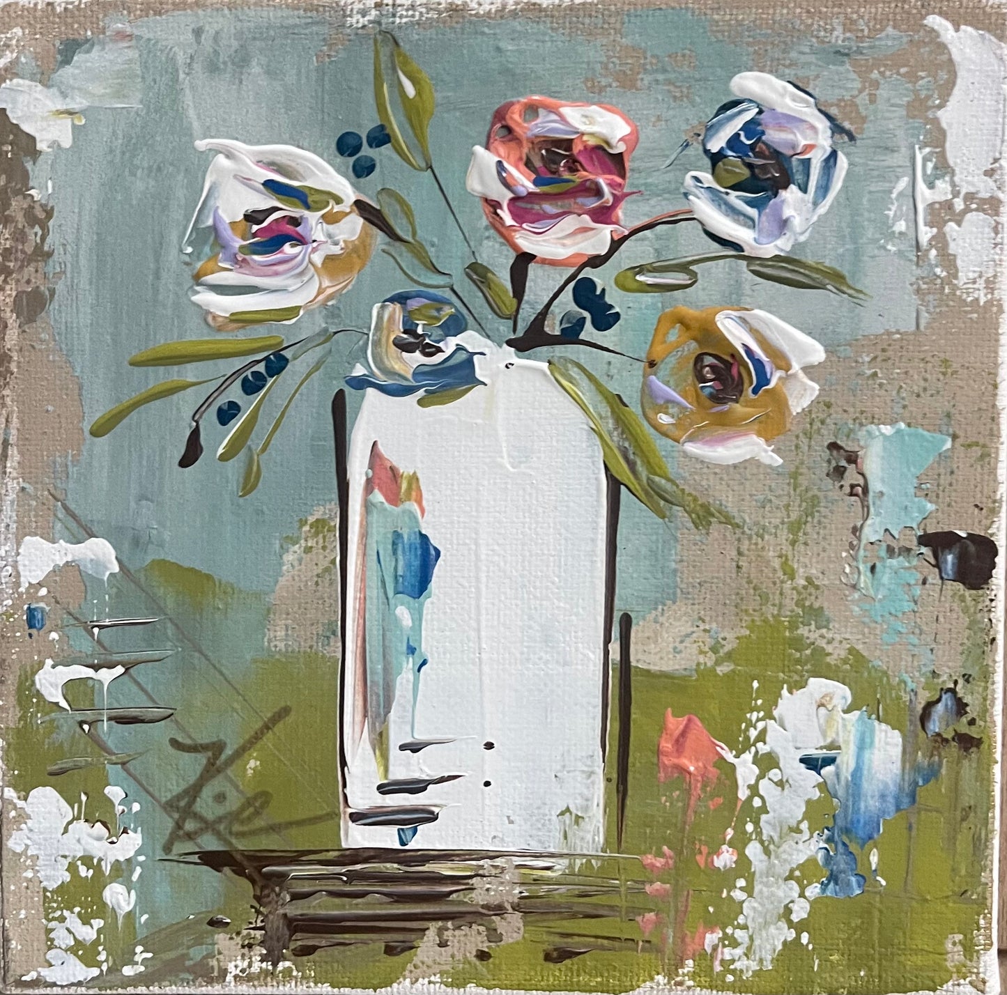 GA 5 Roses Tea Towel