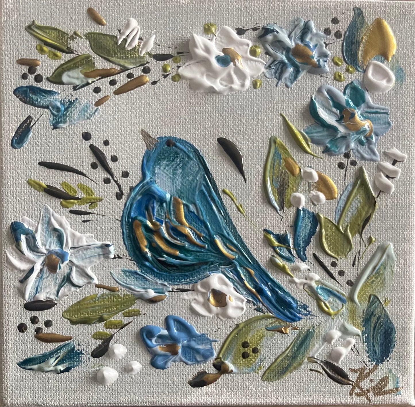 GA Betty Blue Bird Framed Art