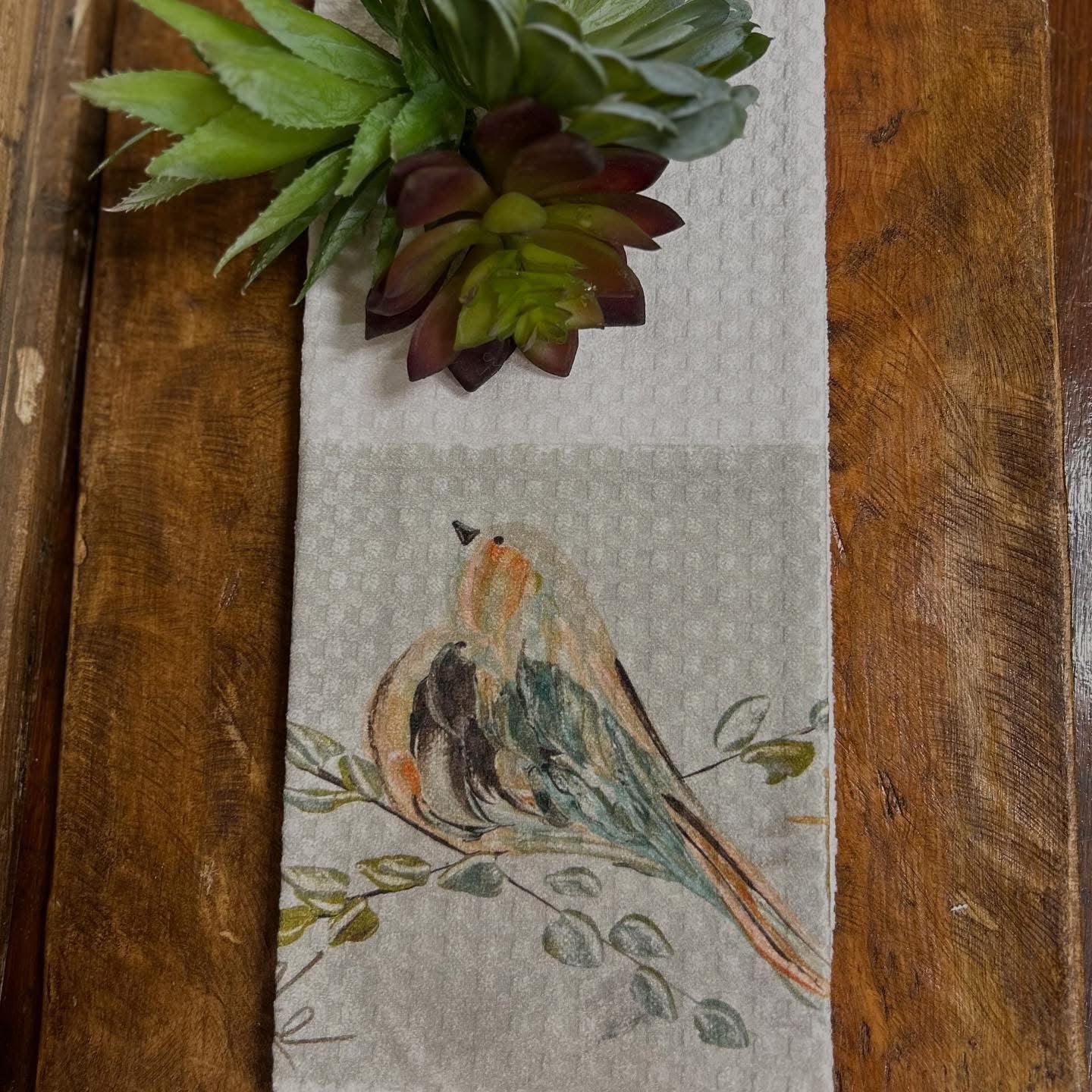 Orange Bird Tea Towel