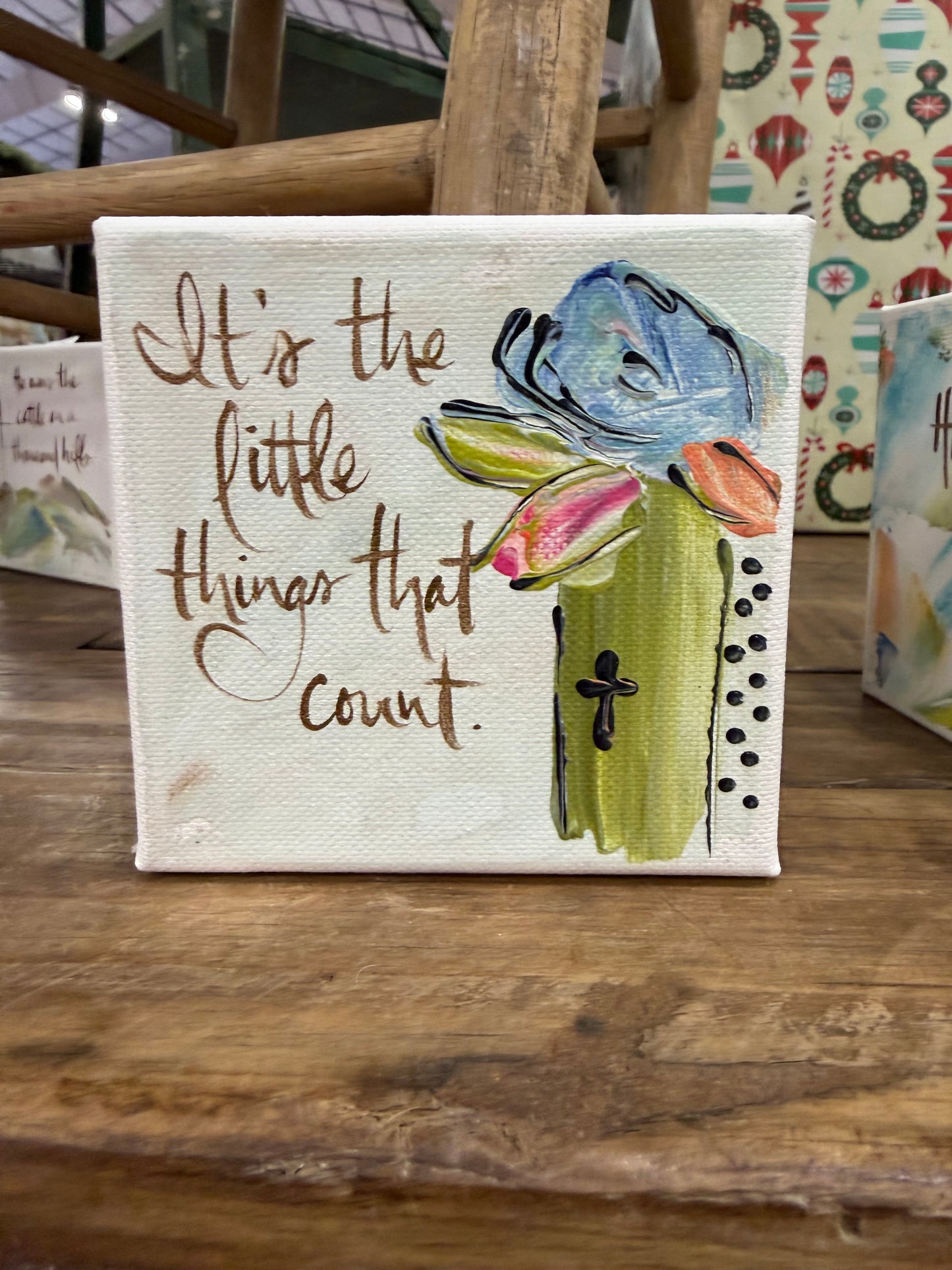 It's The Little Things 4x4 Block