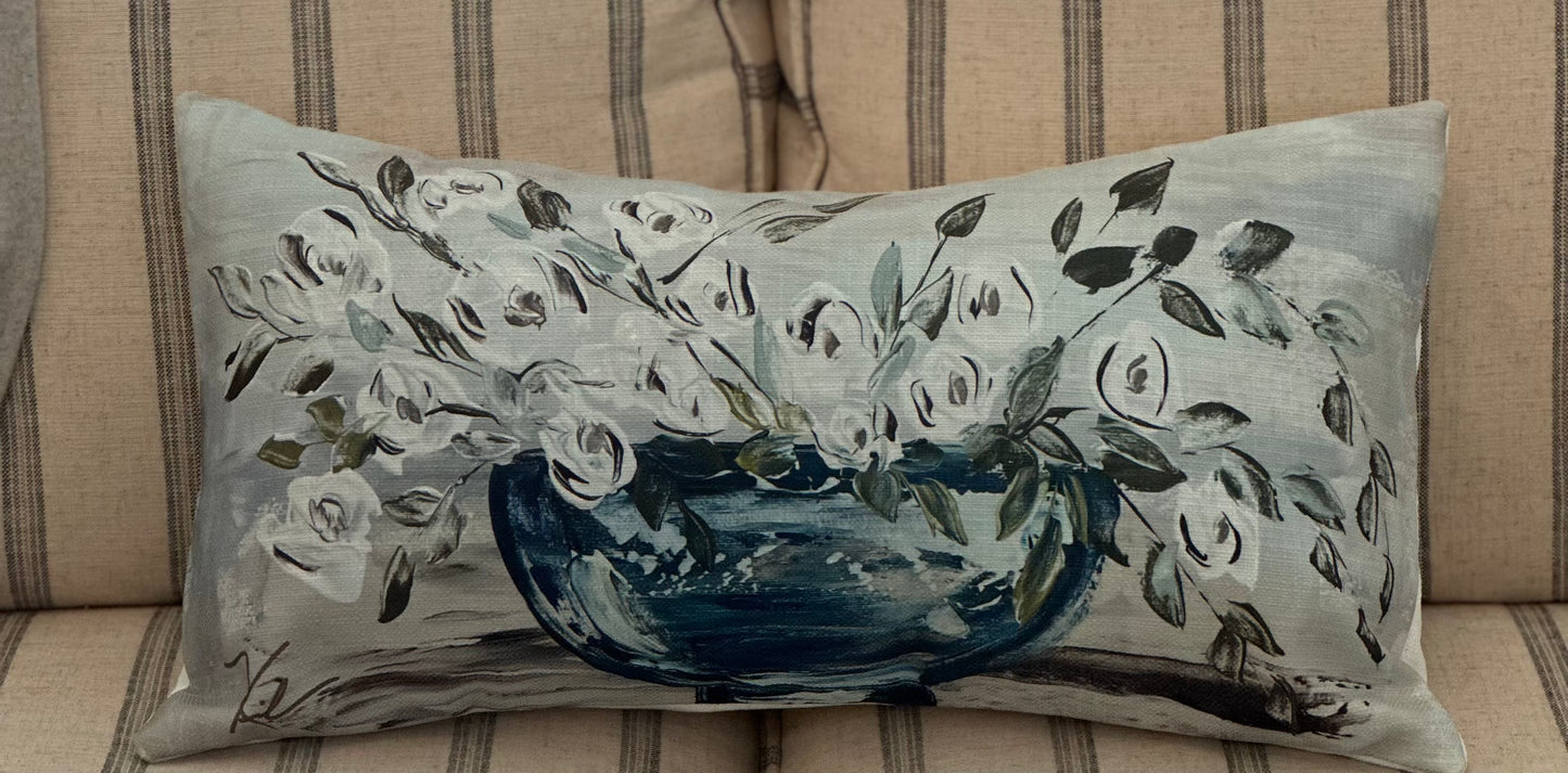 Blue Vase Lumbar Pillow