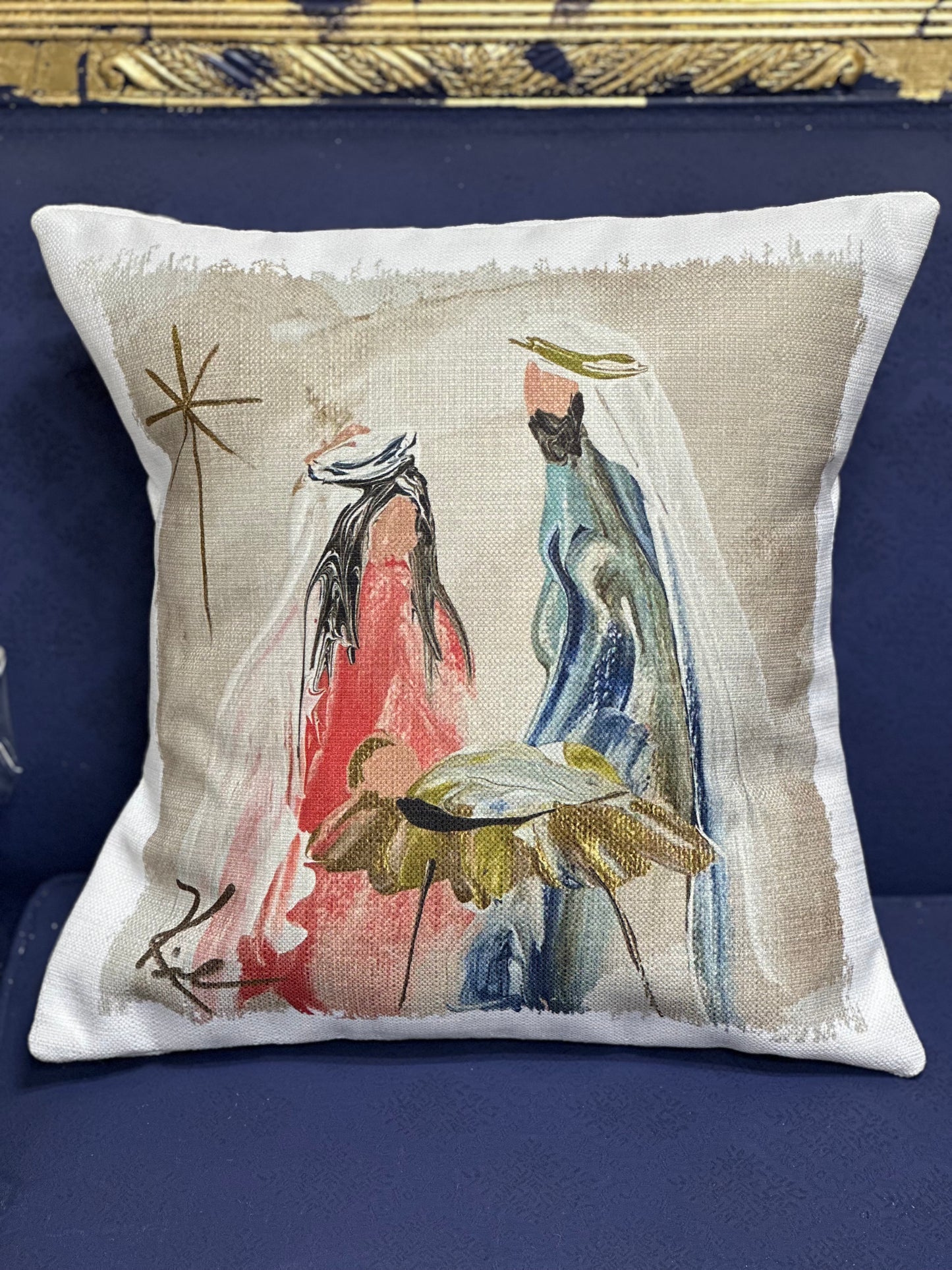 Colorful Nativity Pillow