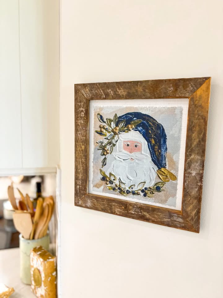 Navy Santa Framed Art