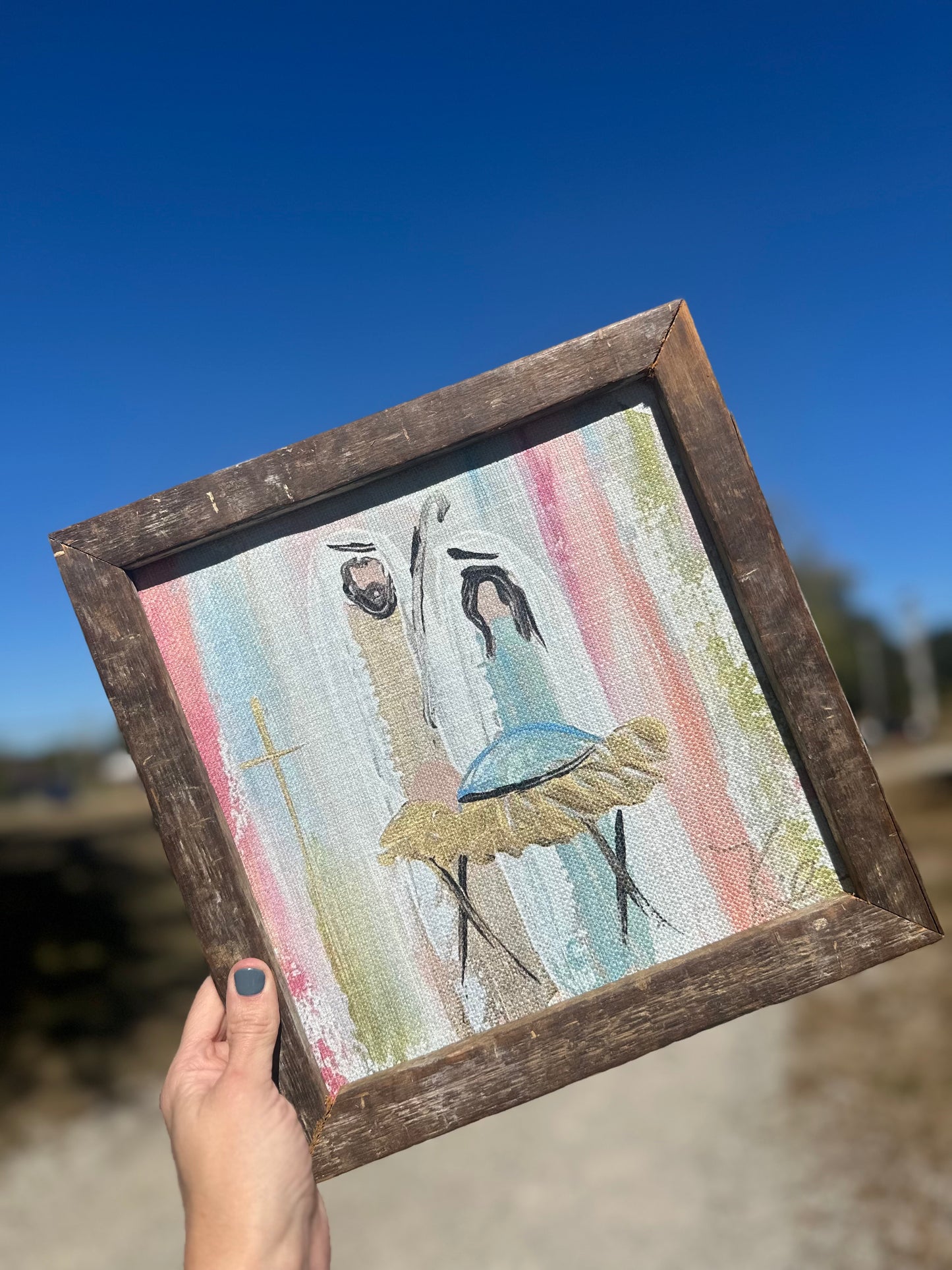 Pastel Nativity Framed Art