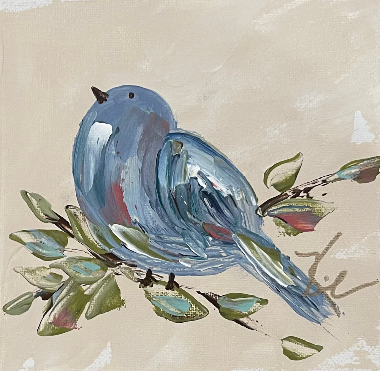 GA Fluffy Blue Bird Pillow