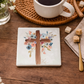 GA Cross with Flowers Coaster