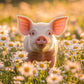Daisy Pig Framed Art