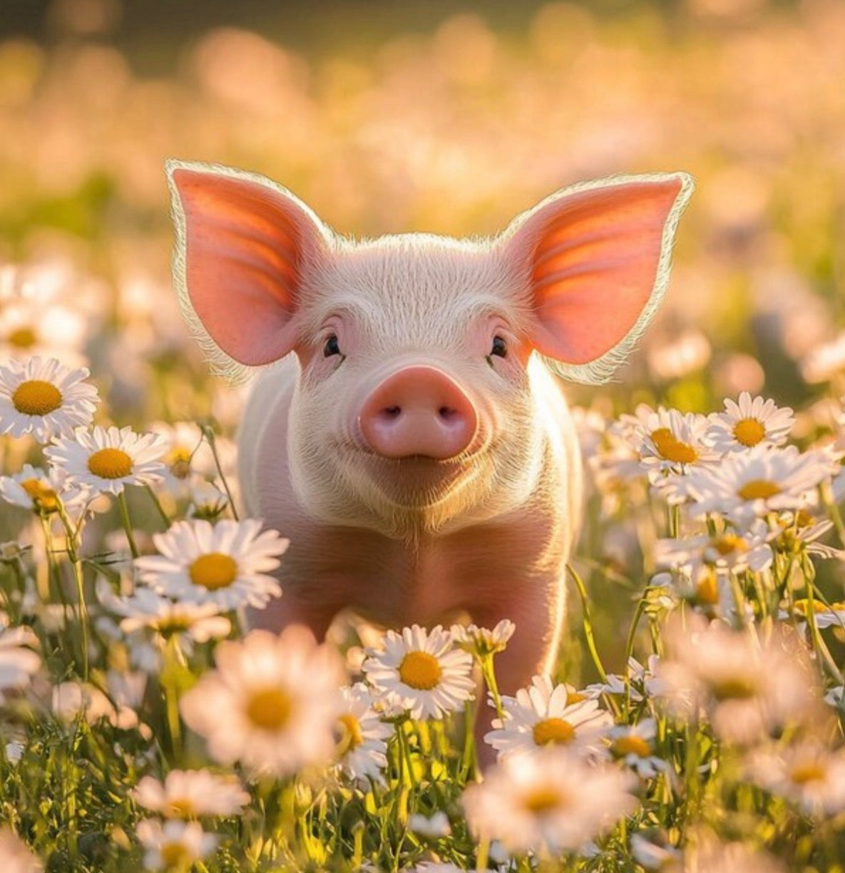 Daisy Pig Framed Art