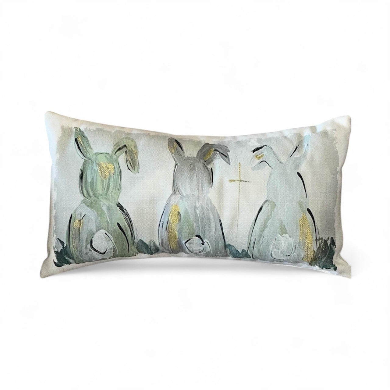 Spring Bunny Trio Pillow