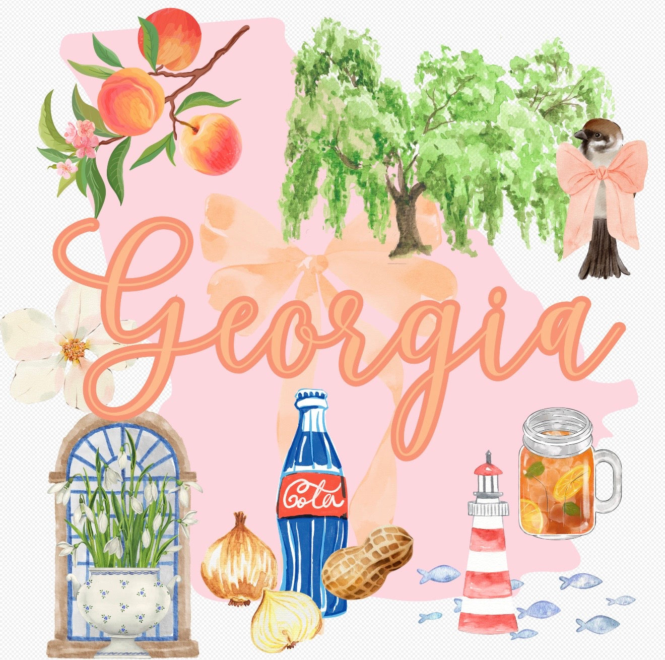 Georgia Watercolor Pillow