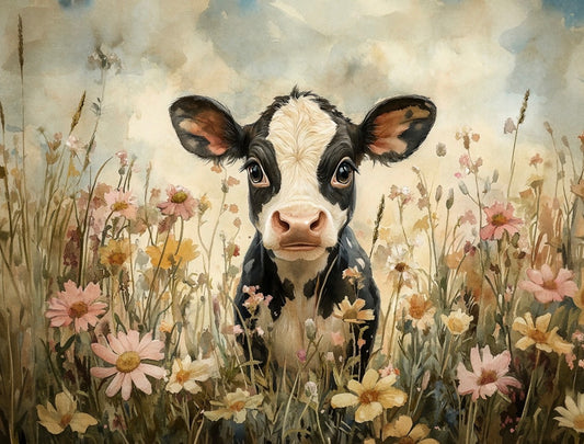 Little Black Cow Tea Towel