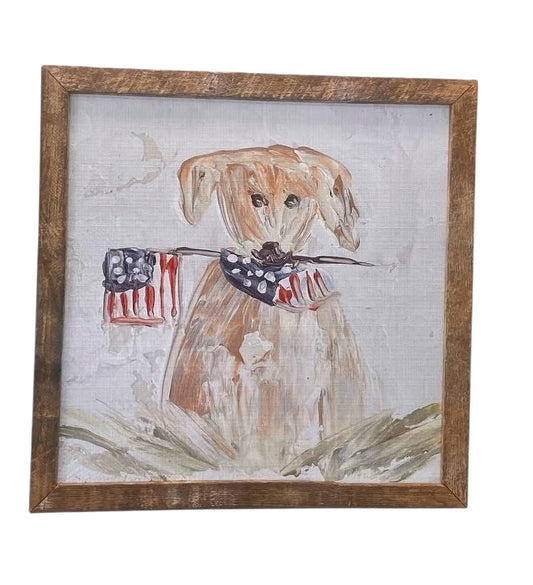 American Dog Framed Art 36x36 or 42x42