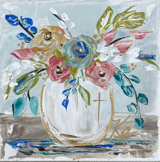 Jessies Vase Floral Framed Art