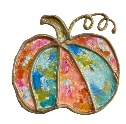 GA Pastel Pumpkin Framed Art