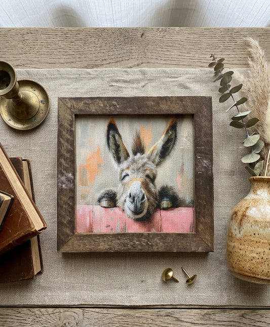 Sleepy Donkey Framed Art