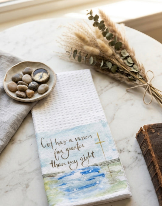 GA God Has A Vision Tea Towel