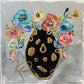 Black & Gold Vase Floral Pillow