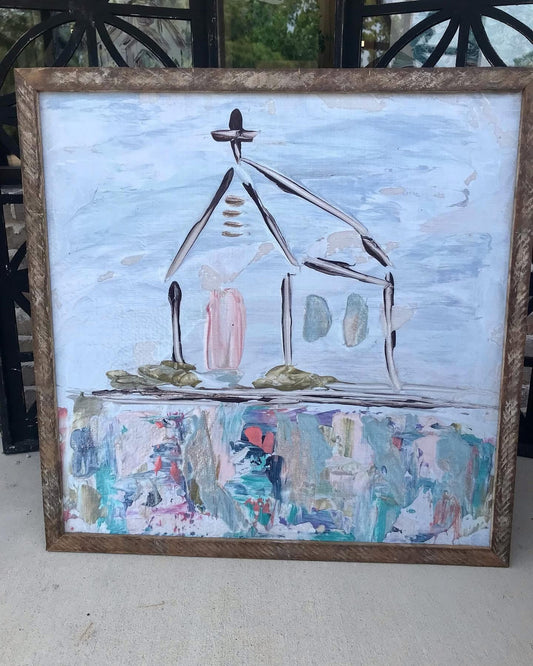 Pastel Church Framed Art 36x36 or 42x42