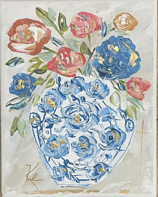 GA Golden Garden Arrangement Tea Towel
