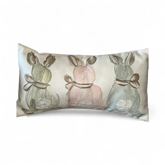 Pastel  Bunny Trio Pillow