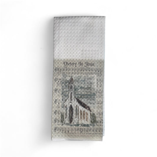 Victory In Jesus Tea Towel