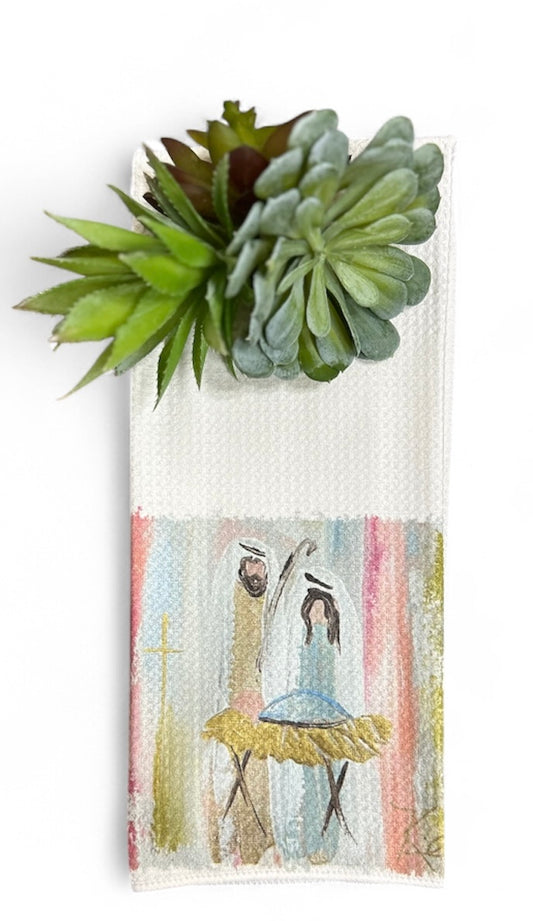 Pastel Nativity Tea Towel