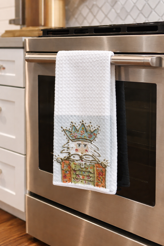 GA Teal Nutcracker Tea Towel