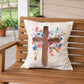 GA Cross with Flowers Pillow