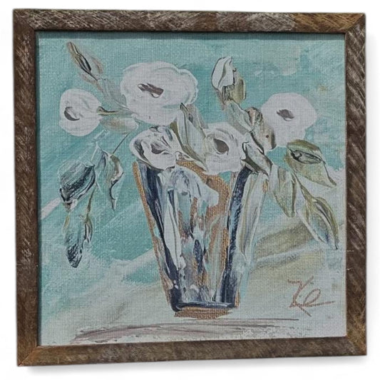 Faith In Bloom Floral Framed Art 36x36 or 42x42