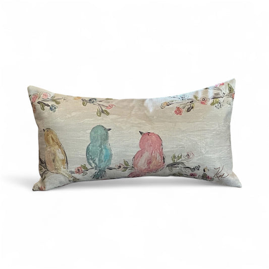 Spring Bird Trio Pillow