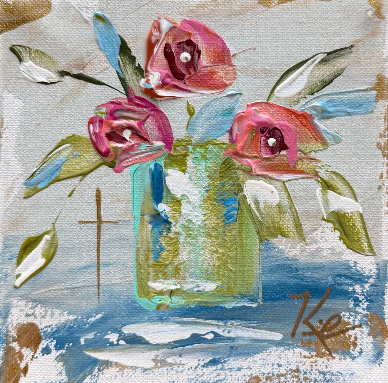 GA Pink Floral Trio Pillow