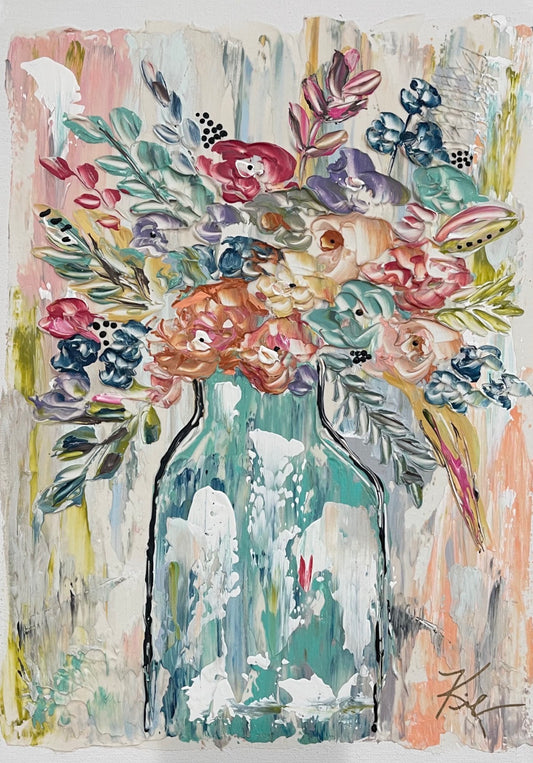 GA Nicole’s Teal Vase Framed Art