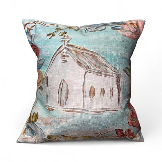 Teal Church Pillow