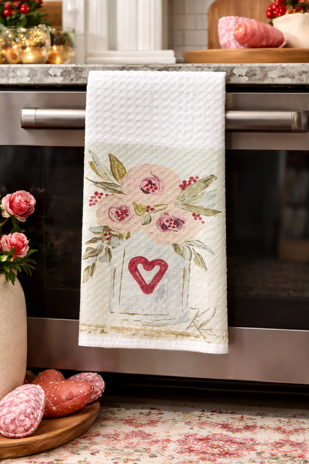 GA Heart Vase Towel