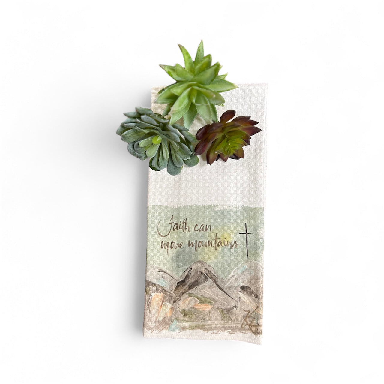 GA Faith Can Move Tea Towel