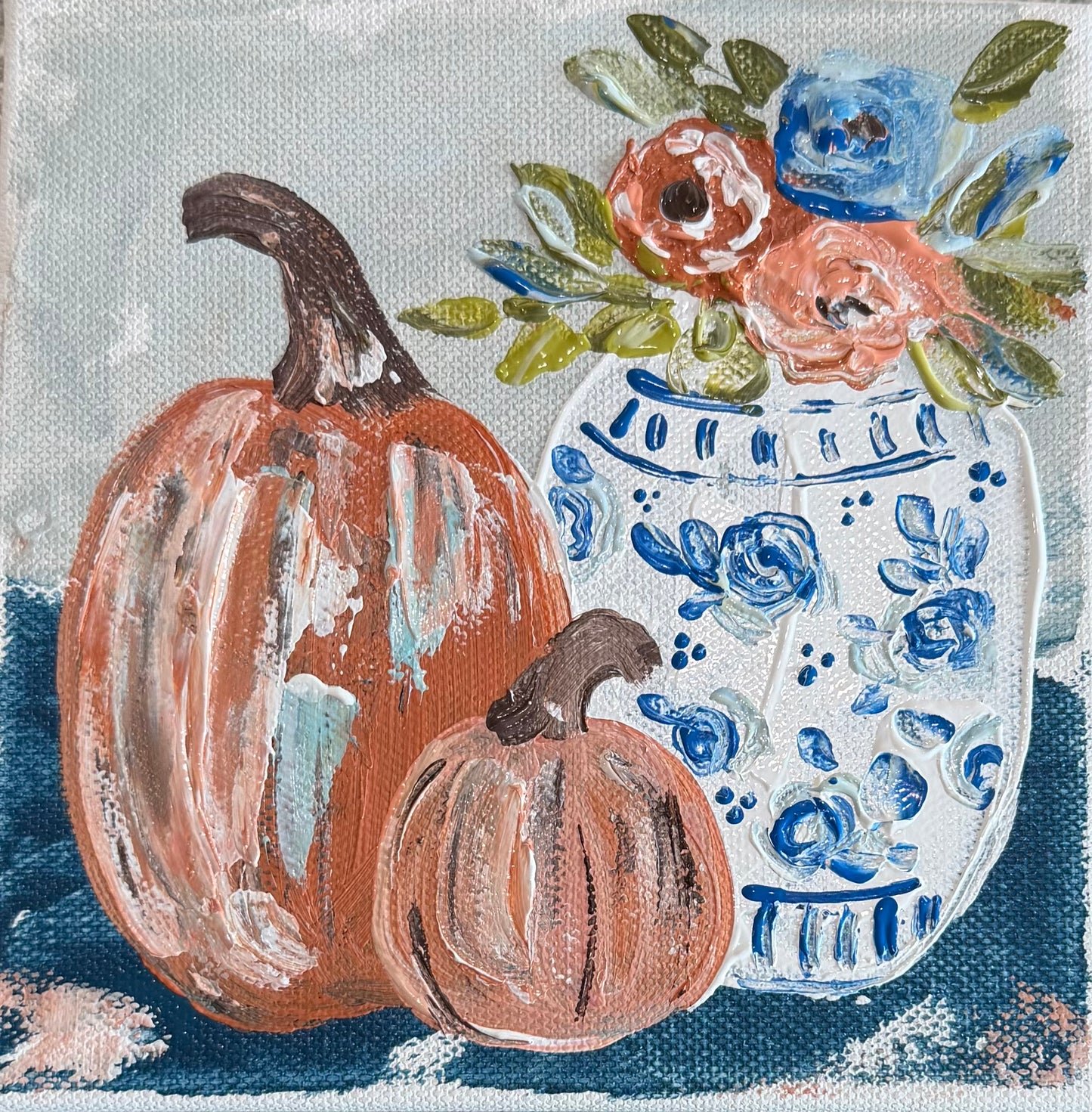 GA Chinoiserie Vase & Pumpkins Framed Art