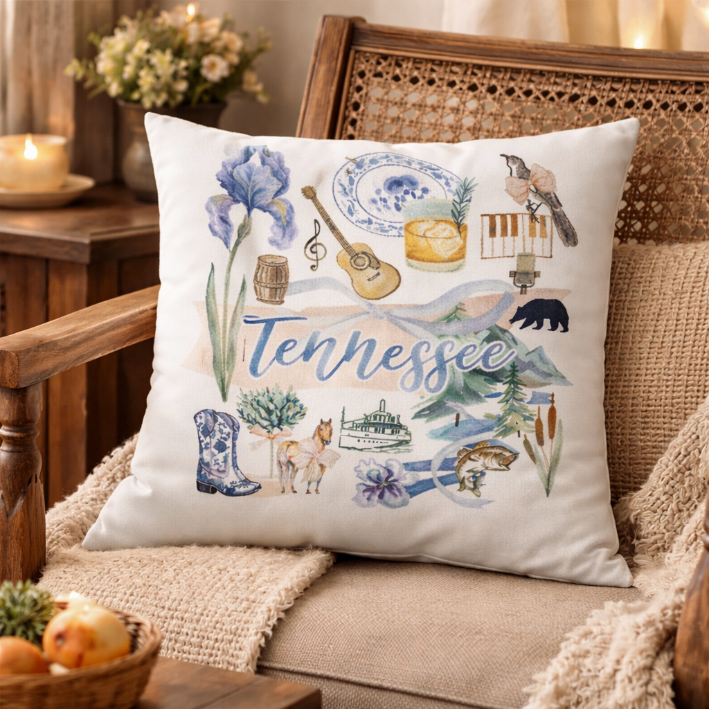Tennessee Watercolor Pillow
