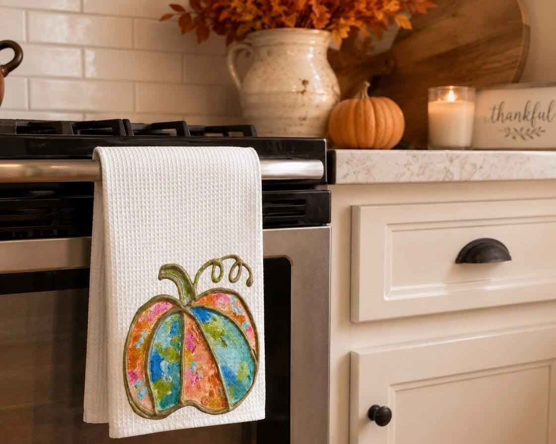 GA Pastel Pumpkin Tea Towel
